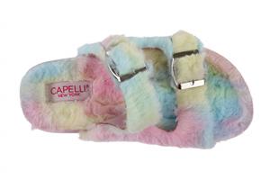 Capelli New York Girls Faux Fur Double Strap Slide