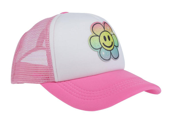 Capelli New York Girls Flower Smiley Trucker Hat