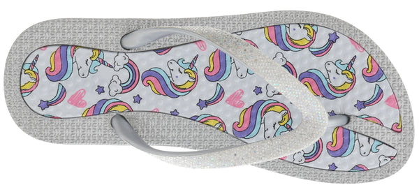 Capelli New York Girls Glitter Unicorn Flip Flop