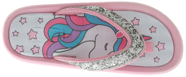Capelli New York Girls Glitter Unicorn Flip Flop