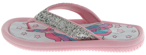 Capelli New York Girls Glitter Unicorn Flip Flop