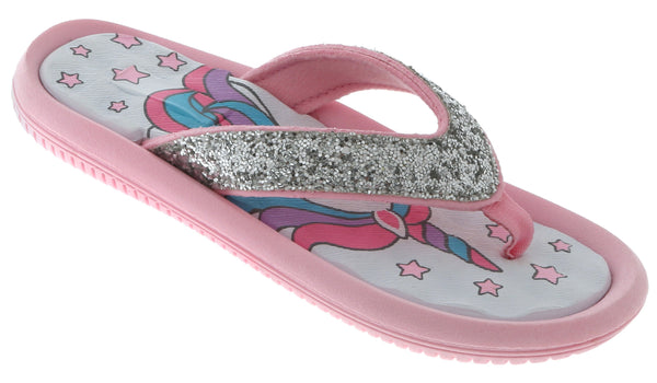 capelli new york Girls Glitter Unicorn Flip Flop