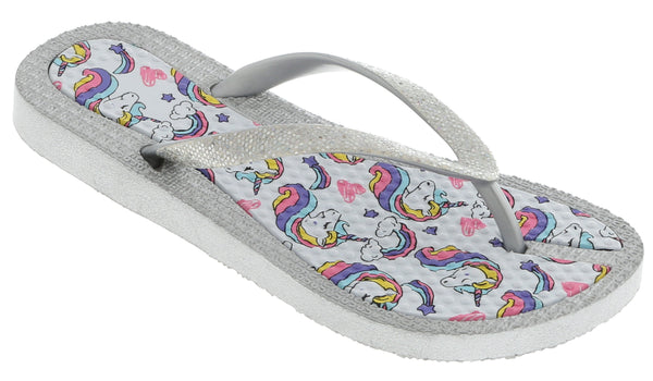 capelli new york Girls Glitter Unicorn Flip Flop