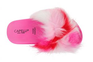 Capelli New York Girls Multi Color Faux Fur Slide