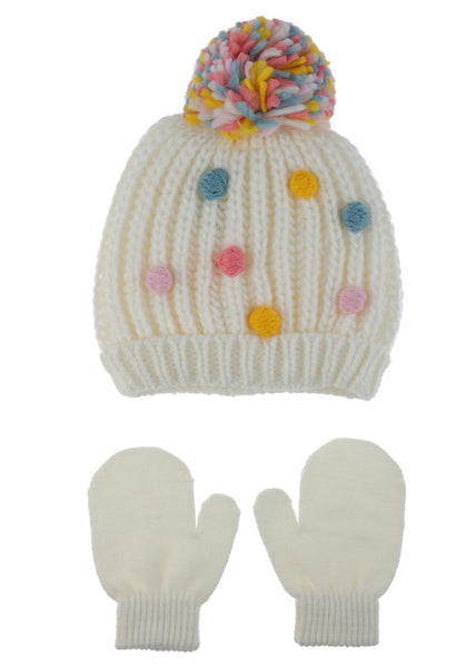 capelli new york Infant Girls Hat and Mittens Set