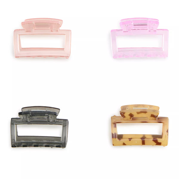Capelli New York Ladies 4pc Rectangle Claw Clips