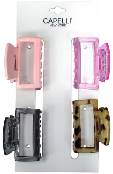 capelli new york Ladies 4pc Rectangle Claw Clips
