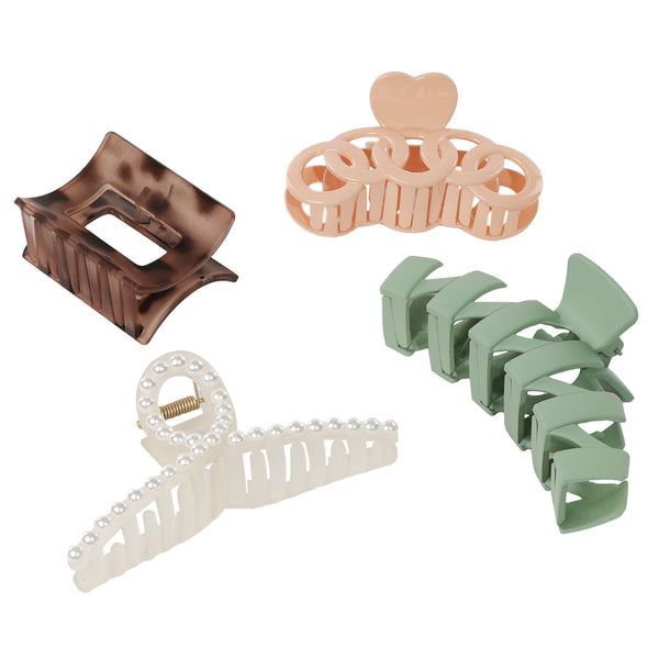 Capelli New York Ladies 4pk Mixed Claw Clips