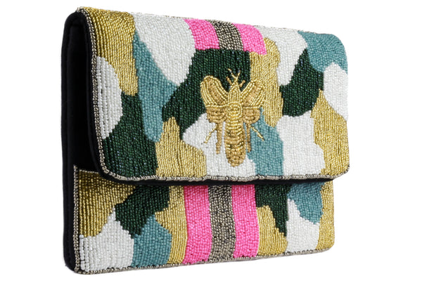 Capelli New York Ladies Beaded Clutch