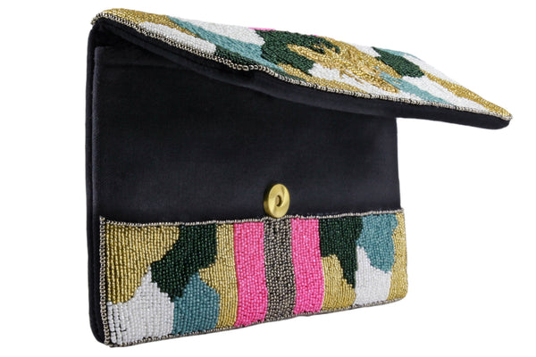 Capelli New York Ladies Beaded Clutch