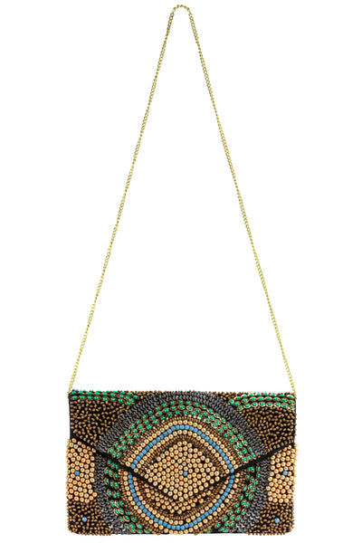Capelli New York Ladies Beaded Clutch