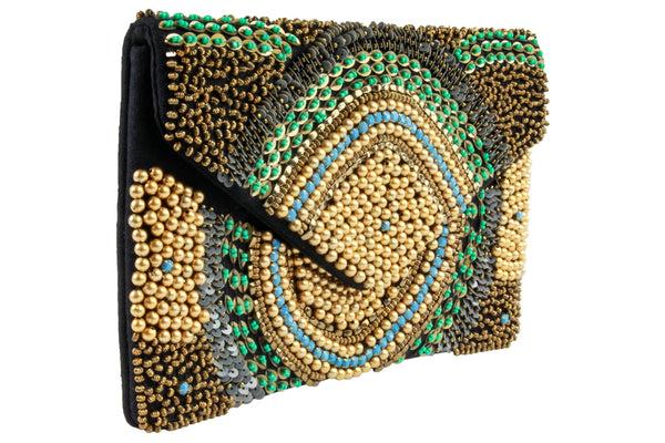 Capelli New York Ladies Beaded Clutch