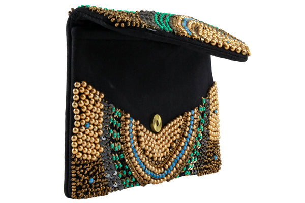 Capelli New York Ladies Beaded Clutch
