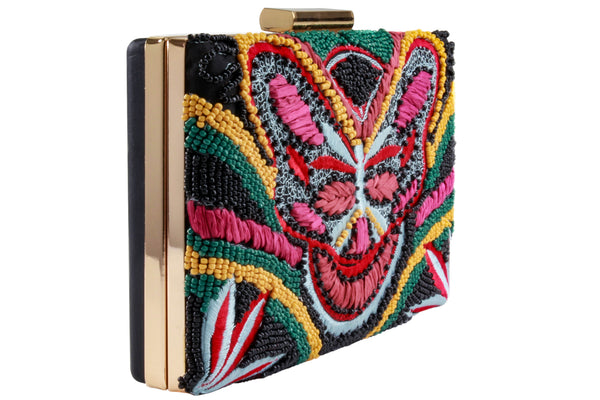 Capelli New York Ladies Beaded Clutch