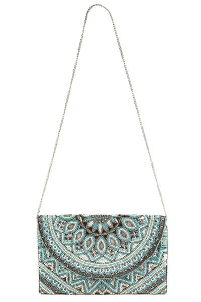 Capelli New York Ladies Beaded Clutch