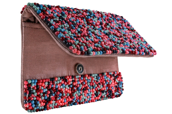 Capelli New York Ladies Beaded Clutch