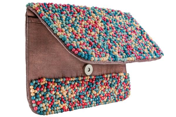 Capelli New York Ladies Beaded Clutch