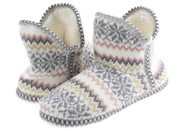 Capelli New York Ladies Fairisle Knit Slipper Boot
