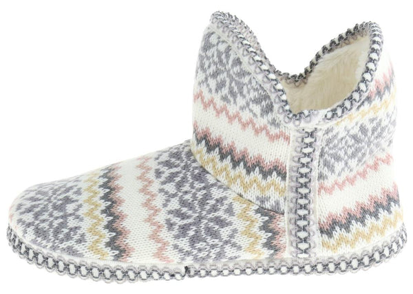 Capelli New York Ladies Fairisle Knit Slipper Boot