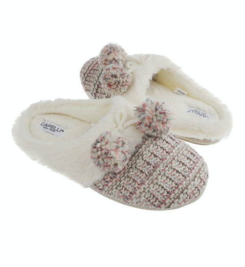 Capelli New York Ladies Knit Scuff Slip-On Slipper