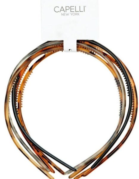 Capelli New York Ladies Mixed Plastic Head Bands