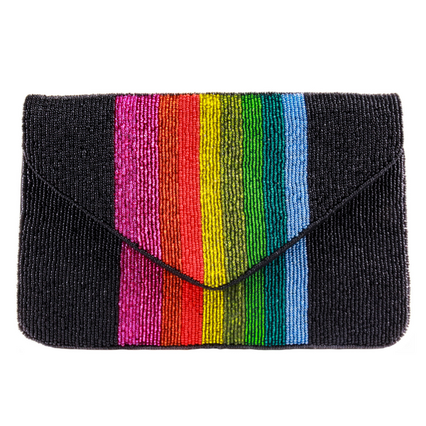 capelli new york Ladies Rainbow Beaded Clutch