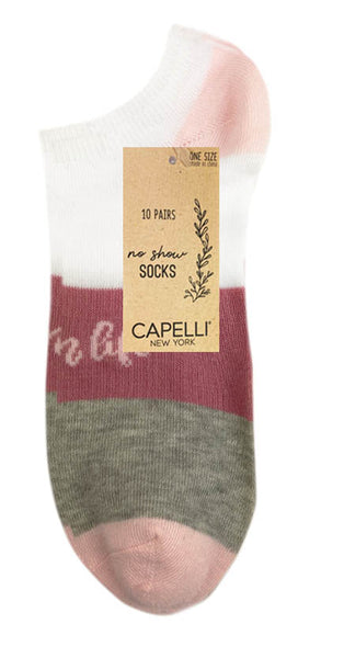 Capelli New York Mom 10 Pack No Show Socks