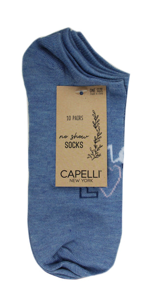 Capelli New York More Love 10 Pack No Show Socks