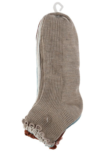 Capelli New York Ribbed Lettuce Edge Ankle Socks