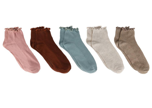 capelli new york Ribbed Lettuce Edge Ankle Socks