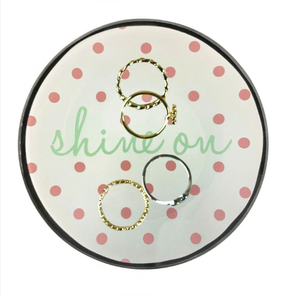 Capelli New York "Shine On" Glass Trinket Tray