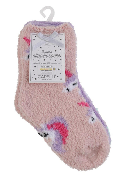 Capelli New York Unicorn Cozy Slipper Sock 3pk