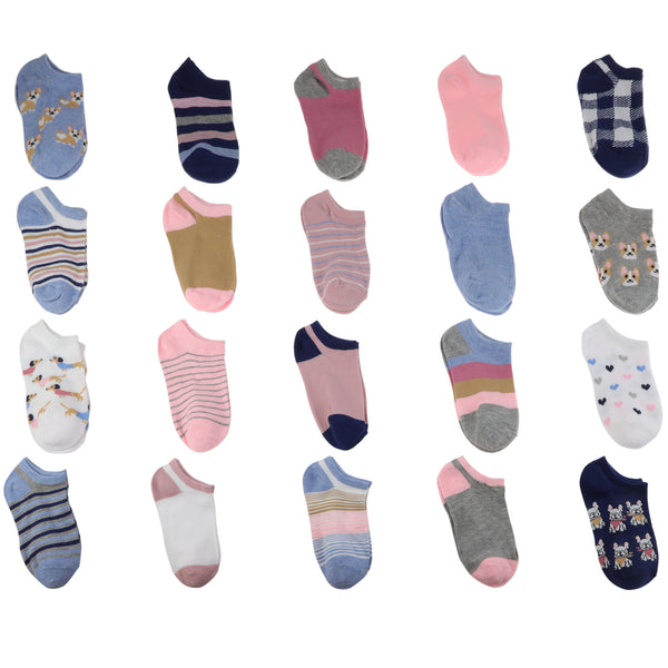 capelli new york Charlotte Girls Dogs 20pk No Show Socks capelli new york Charlotte Girls Dogs 20pk No Show Socks