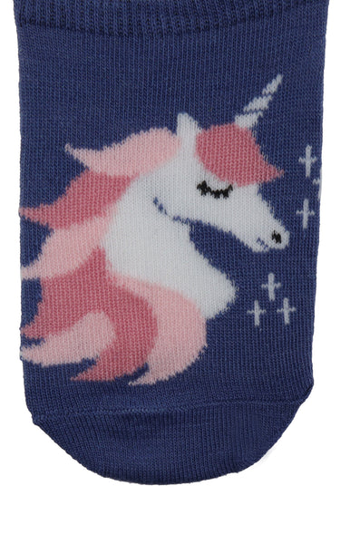 Capelli New York Charlotte Girls Pretty Unicorn 10 Pack No Show Socks With Bonus Claw Clip