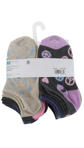 Capelli New York Charlotte Girls Smiley Tie Dye 20pk No Show Socks