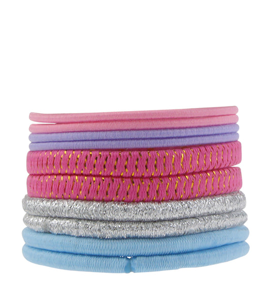 Capelli New York Charlotte Girls Tie Dye 10pk No Show Socks With Bonus Elastic Ponies