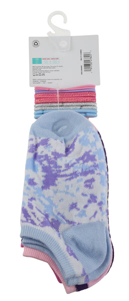 Capelli New York Charlotte Girls Tie Dye 10pk No Show Socks With Bonus Elastic Ponies