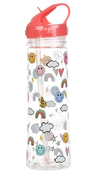 Capelli New York Fun Icons Water Bottle Set With 4 Snap Clips Comb & Ponies