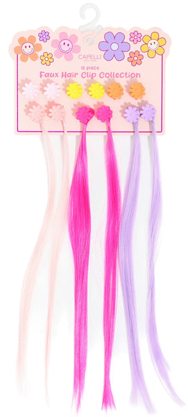 capelli new york Girls 12pc Flower Clips with Faux Hair