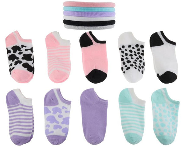 capelli new york Girls Animal Print 10 Pack No Show Socks with Bonus Ponies capelli new york Girls Animal Print 10 Pack No Show Socks with Bonus Ponies
