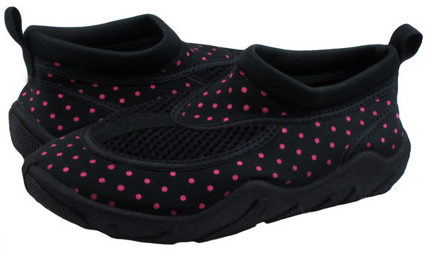 Capelli New York Girls Black And Pink Dotted Aqua Shoes
