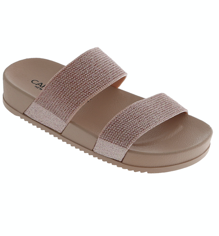capelli new york Girls Blush Glitter Double Strap Slip-On Sandal capelli new york Girls Blush Glitter Double Strap Slip-On Sandal