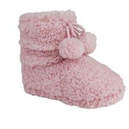 capelli new york Girls Faux Berber Bootie with Tie Poms Trim