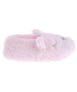 Capelli New York Girls Faux Fur Pink Cat Moccasin Slipper