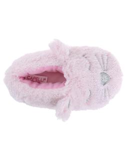 Capelli New York Girls Faux Fur Pink Cat Moccasin Slipper