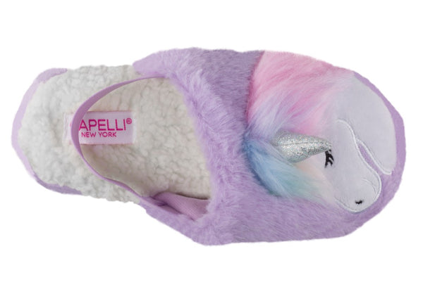 Capelli New York Girls Faux Fur Scuff With Unicorn Head With Soft Boa Applique