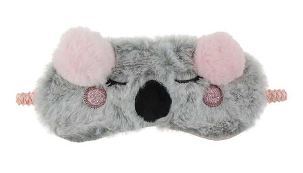Capelli New York Girls Furry Koala Pouch Set With Striped Cozy Socks & Eye Mask