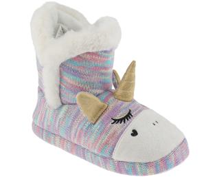 capelli new york Girls Glam Unicorn Knit Bootie with 3D Parts