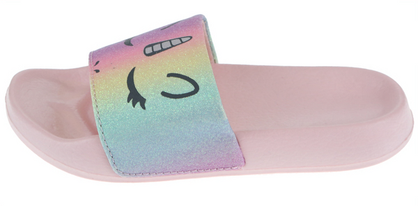 Capelli New York Girls Glitter Unicorn Slip-On Slide Sandal
