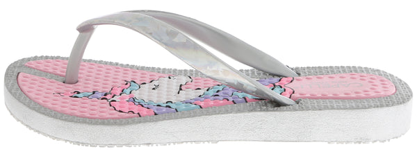 Capelli New York Girls Glitter Upper Unicorn Flip Flop
